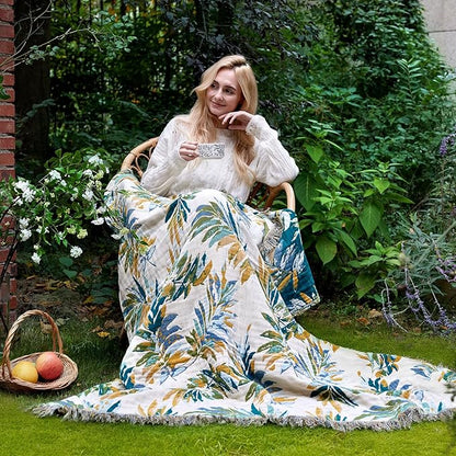 LUTBM Boho Throw Blanket for Bed Cotton Summer Blankets Twin Size for Bedroom - Image 5