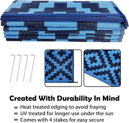 SAND MINE Reversible Mats, Plastic Straw Rug, Modern Area Rug, Large Floor Mat - Image 4