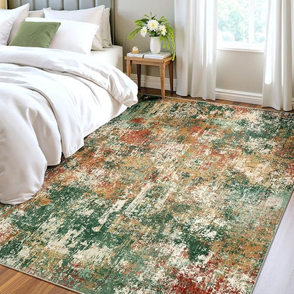 RELEANY Washable Area Rugs 4'x6' Non-Slip Modern Abstract Soft - Image 3