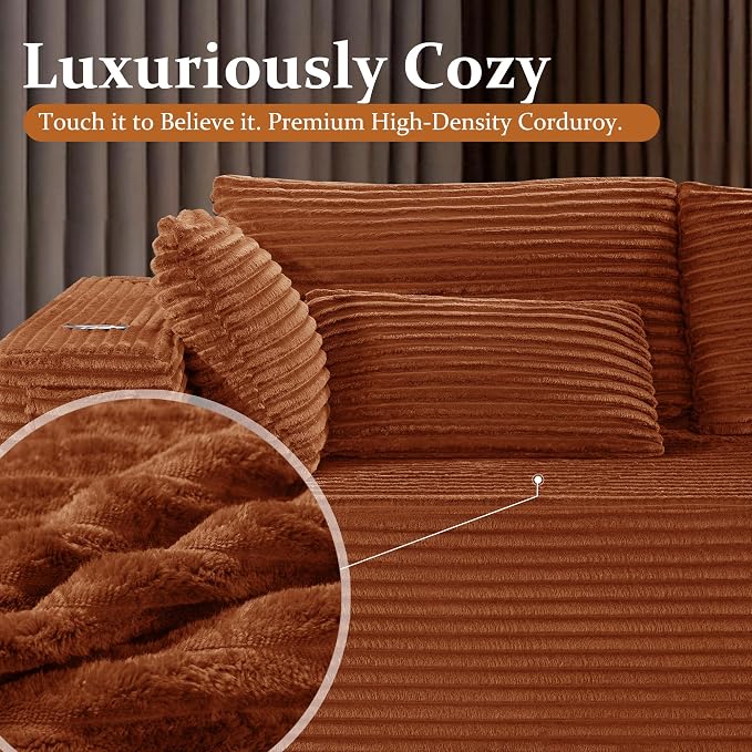 168" Cloud Sectional Couch, Comfort U Shaped Sofa - Image 5