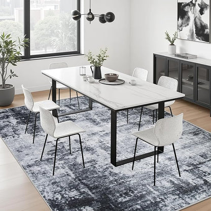 9x12 Area Rug Living Room Rug: Washable Modern Abstract Soft Thin Rug Indoor - Image 5