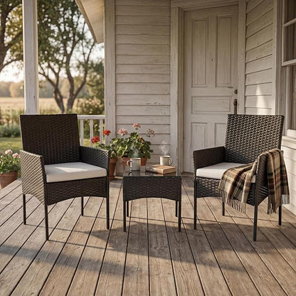 Sweetcrispy 3 Piece Patio Furniture Set, All-Weather Outdoor Conversation Set - Image 2