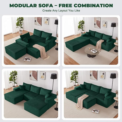Weture 108” Modular Sectional Couches, Modern Modular U-Shape Sofa - Image 3