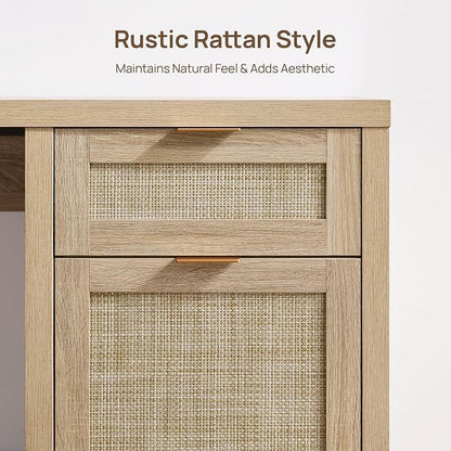 SICOTAS Rattan Home Office Desk - Image 5