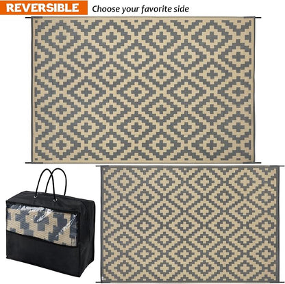 SAND MINE 6 x 9 Ft Reversible Mats, Plastic Straw Rug, Modern Area Rug - Image 3