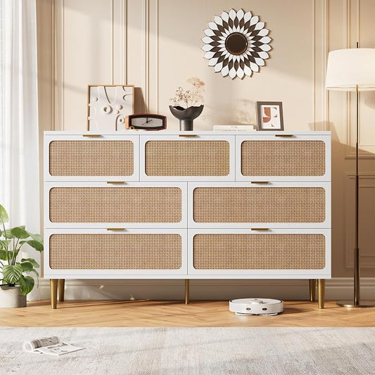 GarveeHome Rattan 7 Drawer Dressers by GarveeHome