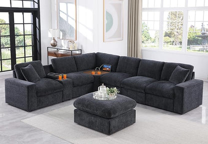 Ball & Cast 127" Oversized Modular L-Shaped Sectional Sofa, Large Chenille - Image 2