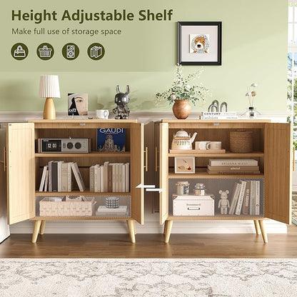 15.7"D Rattan Buffet Sideboard Cabinet - Image 4