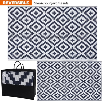 SAND MINE Reversible Mats, Plastic Straw Rug, Modern Area Rug, Large Floor Mat - Image 4