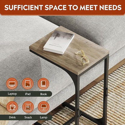 WLIVE C Shaped End Table, Small Couch Side Tables - Image 5