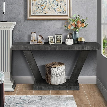 60" Wood Console Table for Entryway Bench by HanStrong