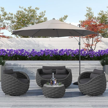 TWT 5 Pieces Patio Furniture Set, Outdoor Rope Conversation Sectional Patio Sofa - Image 5