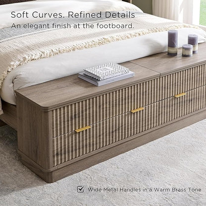 T4TREAM Fluted Queen Size Bed Frame - Image 6