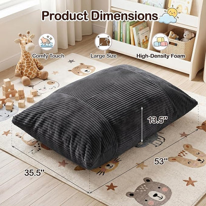 BRINJOY 3 in 1 Kids Bean Bag Chair Bed, Memory Foam Filled Floor Bed Bean Bag - Image 3