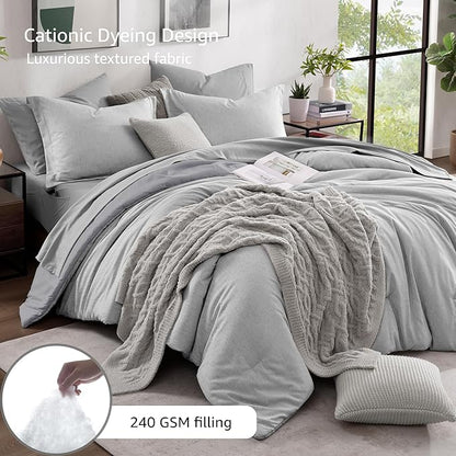 Monbix King Size Comforter Set, King Size Comforter Set 7 Pieces, Cationic - Image 3