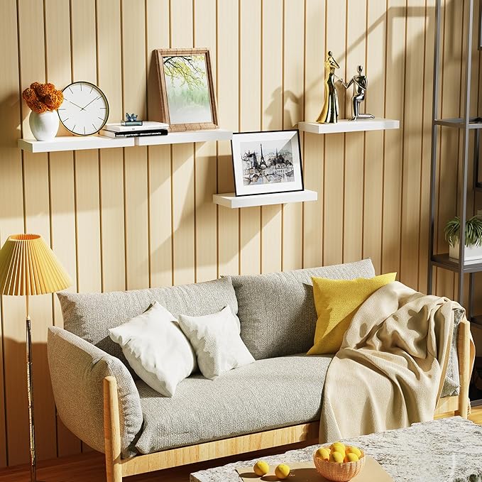 Bellsal White Engineered Wood Wall Shelf Set of 6, Living Room, Bathroom Storage - Image 2
