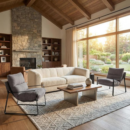 LukeAlon Modern Linen Accent Armchair, Upholstered Living Room Chair - Image 8