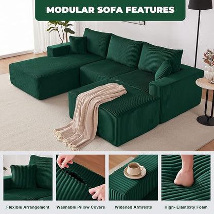 Weture 108” Modular Sectional Couches, Modern Modular U-Shape Sofa - Image 6