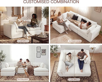 GRUSIGN 141'' Oversized Boneless Cloud Couch - Image 3
