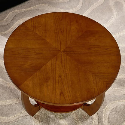 29.5" Round Coffee Table, 2-Tier Circle Coffee Table - Image 7