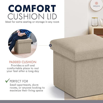 Ornavo Home Small Storage Ottoman, - Image 6