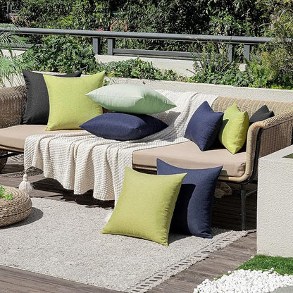 MIULEE Pack of 2 Decorative Outdoor Solid Waterproof Throw Pillow Covers Euro - Image 6