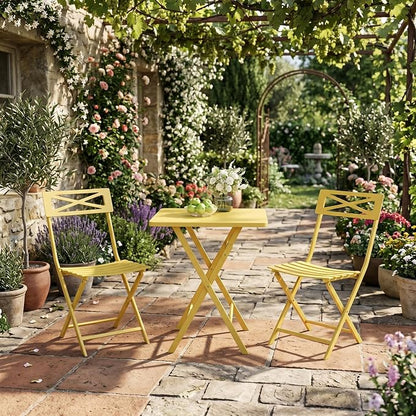 GarveeLife 3 Piece Outdoor Bistro Set, All Metal Patio Table and Chairs Set - Image 8