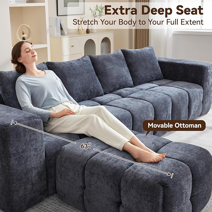 119" Boneless U-Shaped Sofa Couch - Image 4
