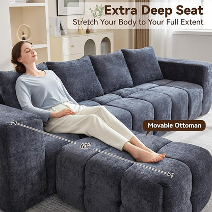 119" Boneless U-Shaped Sofa Couch - Image 4