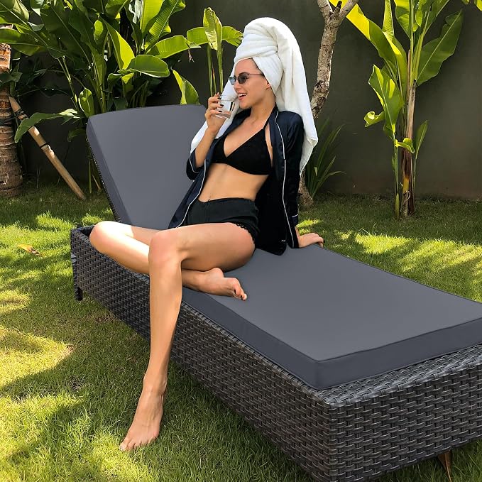 Chaise Lounge Cushion for Outdoor Furniture, Waterproof Fade and Tear Resistant - Image 8