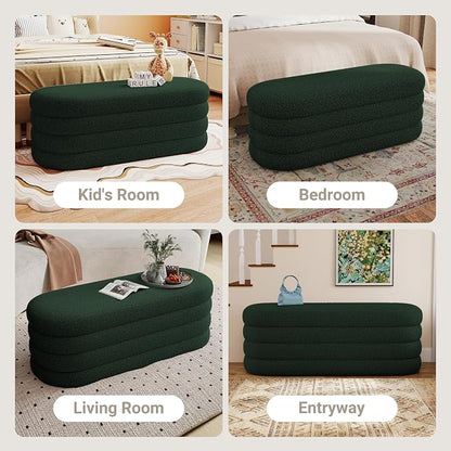 Busaurus Storage Ottoman Bench 49.2 Inch Upholstered Fabric Storage Bench - Image 6