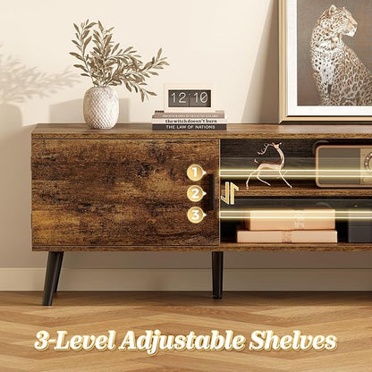 SUPERJARE TV Stand for 55, 65 Inch TV, 63 Inch Entertainment Center - Image 4
