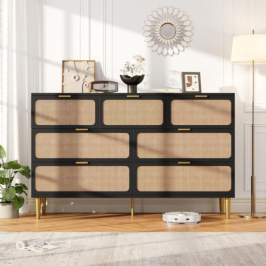 GarveeHome Rattan 7 Drawer Dressers by GarveeHome