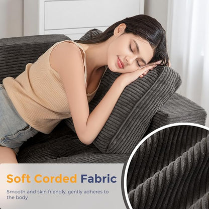 MAXYOYO Loveseat Sofa Couch, Upholstered Bean Bag Chair Cloud 2-Seat - Image 8