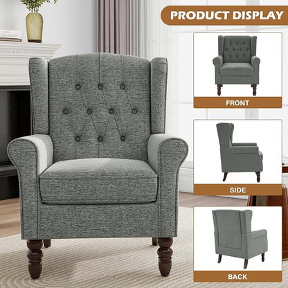 Pia Ricco Mid-Century Modern 2-Piece Wingback Chair Set - Image 3