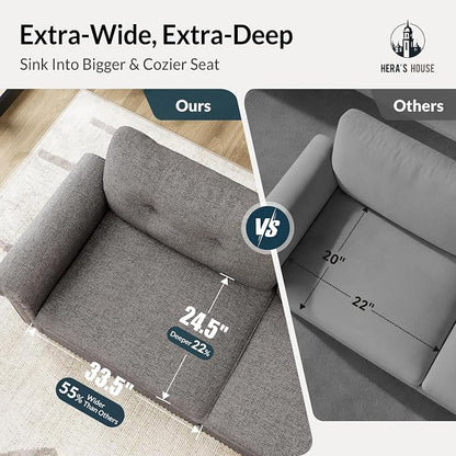 HERA'S HOUSE 3 Pieces Modular Sectional Sofa Sets, Oversized Couch Set - Image 3