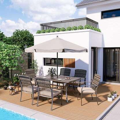 Pamapic 8504 Patio Dining 7 Piece, Outdoor Wicker Furniture Set - Image 8