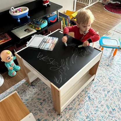 Asweets Kids Table and Chair Set, 4 in 1 Toddler Desk - Image 7