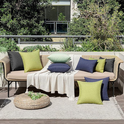 MIULEE Pack of 2 Decorative Outdoor Solid Waterproof Throw Pillow Covers Faux - Image 4