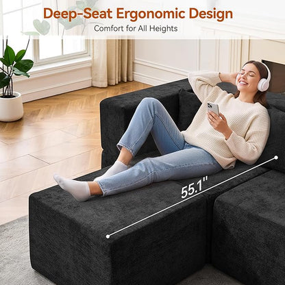 MONVANE Modular Sectional Sofa, Oversized 12 Seat Convertible U Shaped Couch - Image 6