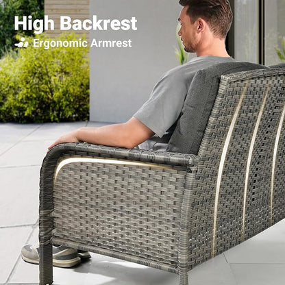 ovios 8-Piece Patio Furniture Set, Outdoor Wicker Sofa - Image 6