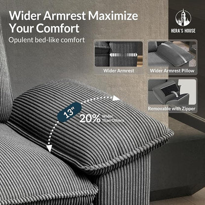 HERA'S HOUSE 124" Modular Sectional Sofa, Oversized U Shaped Couches - Image 3
