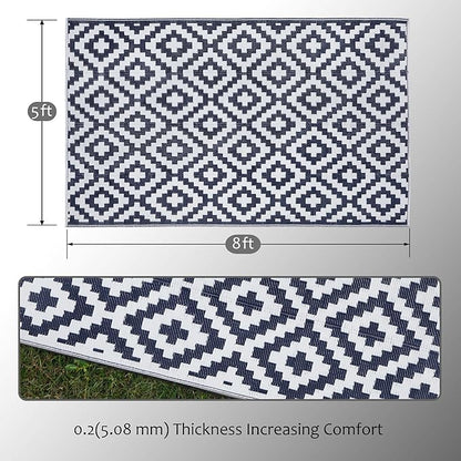 SAND MINE Reversible Mats, Plastic Straw Rug, Modern Area Rug, Large Floor Mat - Image 2