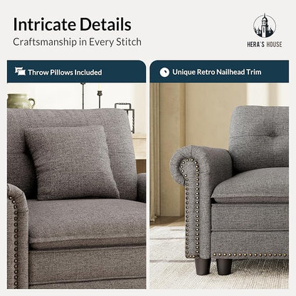 HERA'S HOUSE 116.11" Mid-Century Modern Couch, Oversized Sectional Couch - Image 7