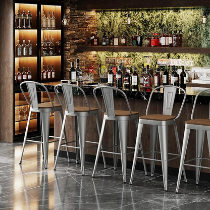 Andeworld Metal Bar Stools Set of 4, 30 inch Bar Height Barstools - Image 8