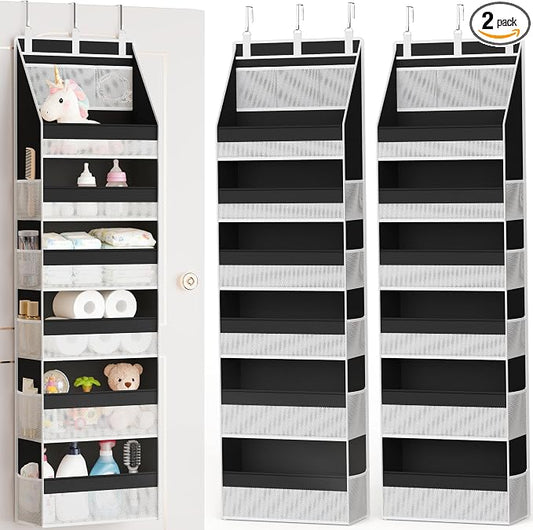 Criusia 2 Pack Over the Door Organizer, Heavy-Duty 6-Shelf Hanging Storage by Criusia