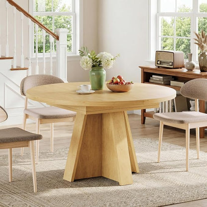 iPormis 43.3in-59in Extendable Round Dining Table - Image 8