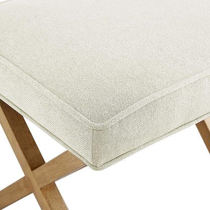Amazon Basics Small Ottoman Foot Rest, Mid-Century Modern X Square Polyester - Image 5