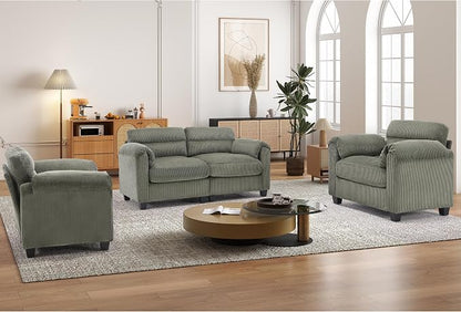 HAOMARKETS Corduroy Sofa Set, Upholstered Armchair Set of 2 and Loveseat - Image 6