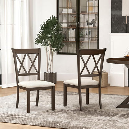 Roundhill Furniture Windvale Fabric Upholstered Dining Chair - Image 3